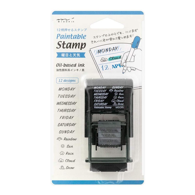 Midori 35375006 Rotating Stamp, Day and Weather Pattern - Image 1